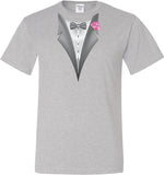 Tuxedo T-shirt Pink Flower Tall Tee - Yoga Clothing for You