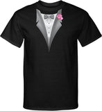 Tuxedo T-shirt Pink Flower Tall Tee - Yoga Clothing for You