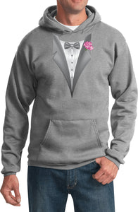 Tuxedo Hoodie Pink Flower Hooded Sweatshirt - Yoga Clothing for You