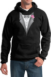 Tuxedo Hoodie Pink Flower Hooded Sweatshirt - Yoga Clothing for You