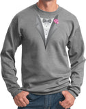 Tuxedo Sweatshirt Pink Flower Pullover Sweat Shirt - Yoga Clothing for You