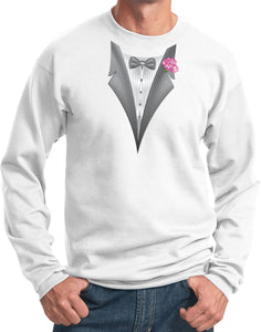 Tuxedo Sweatshirt Pink Flower Pullover Sweat Shirt - Yoga Clothing for You