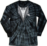 Tuxedo T-shirt White Flower Tie Dye Long Sleeve - Yoga Clothing for You