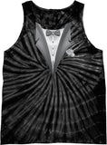 Tuxedo Tank Top White Flower Tie Dye Tanktop - Yoga Clothing for You