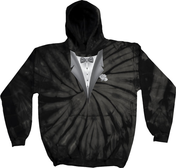 Tuxedo Hoodie White Flower Tie Dye Hooded Sweatshirt - Yoga Clothing for You