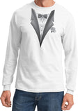 Tuxedo T-shirt White Flower Long Sleeve - Yoga Clothing for You
