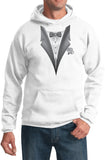 Tuxedo Hoodie White Flower Hooded Sweatshirt - Yoga Clothing for You