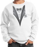 Kids Tuxedo Sweatshirt White Flower Youth Sweat Shirt - Yoga Clothing for You