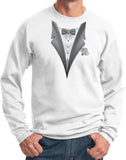 Tuxedo Sweatshirt White Flower Pullover Sweat Shirt - Yoga Clothing for You