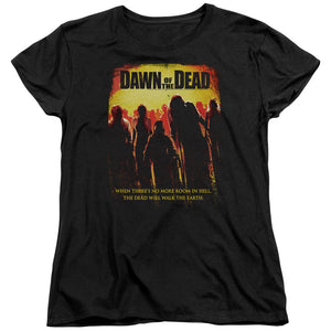 Dawn of the Dead Womens T-Shirt Poster Black Tee - Yoga Clothing for You