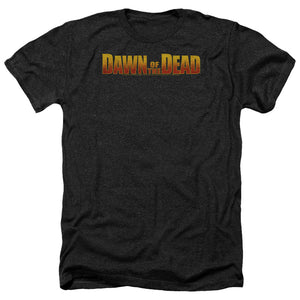 Dawn of the Dead Heather T-Shirt Logo Black Tee - Yoga Clothing for You