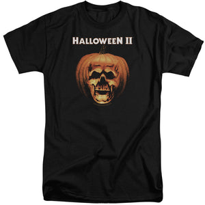 Halloween Tall T-Shirt Skull in Pumpkin Black Tee - Yoga Clothing for You