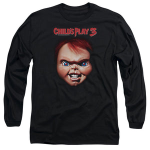 Childs Play Long Sleeve T-Shirt Chucky Close Up Black Tee - Yoga Clothing for You