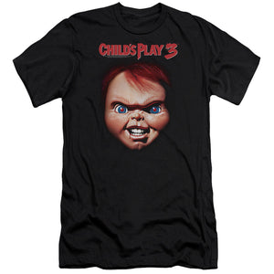 Childs Play Premium Canvas T-Shirt Chucky Close Up Black Tee - Yoga Clothing for You