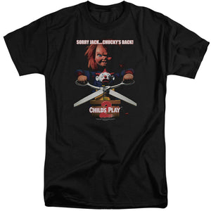 Childs Play Tall T-Shirt Movie Poster Black Tee - Yoga Clothing for You