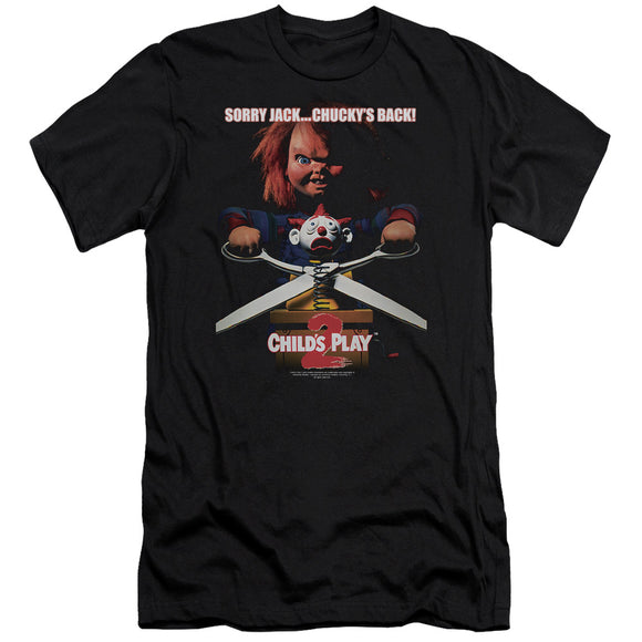 Childs Play Slim Fit T-Shirt Movie Poster Black Tee - Yoga Clothing for You