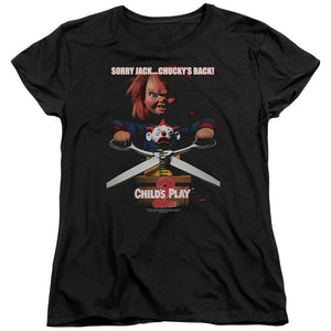 Childs Play Womens T-Shirt Movie Poster Black Tee - Yoga Clothing for You