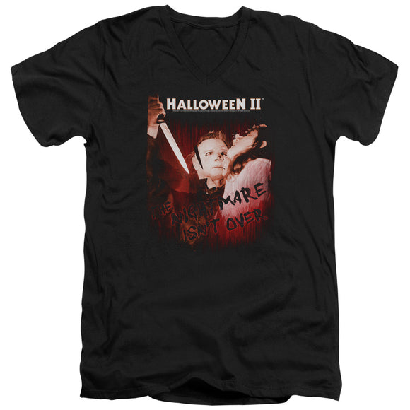 Halloween Slim Fit V-Neck T-Shirt Nightmare Isn't Over Black Tee - Yoga Clothing for You