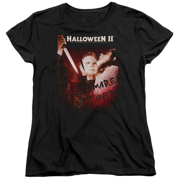 Halloween Womens T-Shirt Nightmare Isn't Over Black Tee - Yoga Clothing for You