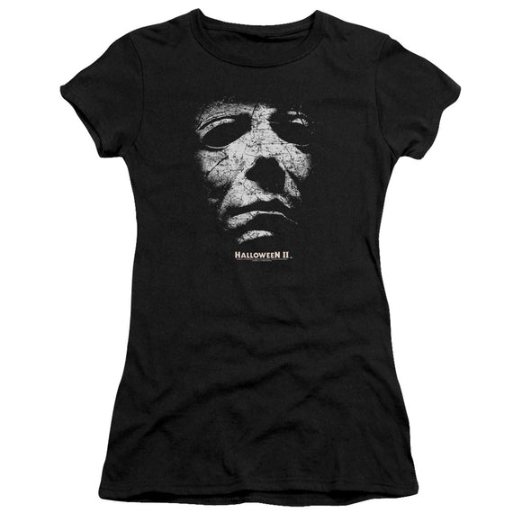 Halloween Juniors T-Shirt Michael Myers Mask Black Tee - Yoga Clothing for You