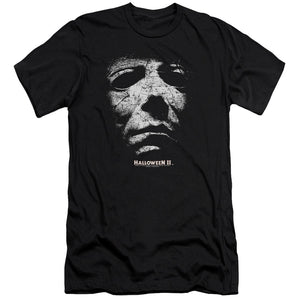 Halloween Slim Fit T-Shirt Michael Myers Mask Black Tee - Yoga Clothing for You