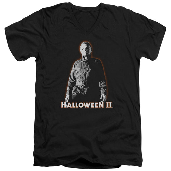 Halloween Slim Fit V-Neck T-Shirt Michael Myers Glow Black Tee - Yoga Clothing for You