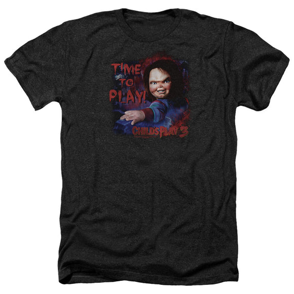 Childs Play Heather T-Shirt Chucky Time To Play Black Tee - Yoga Clothing for You