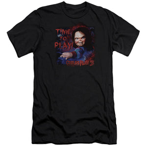 Childs Play Premium Canvas T-Shirt Chucky Time To Play Black Tee - Yoga Clothing for You