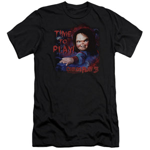Childs Play Slim Fit T-Shirt Chucky Time To Play Black Tee - Yoga Clothing for You