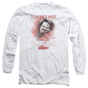 Childs Play Long Sleeve T-Shirt Playtimes Over White Tee - Yoga Clothing for You
