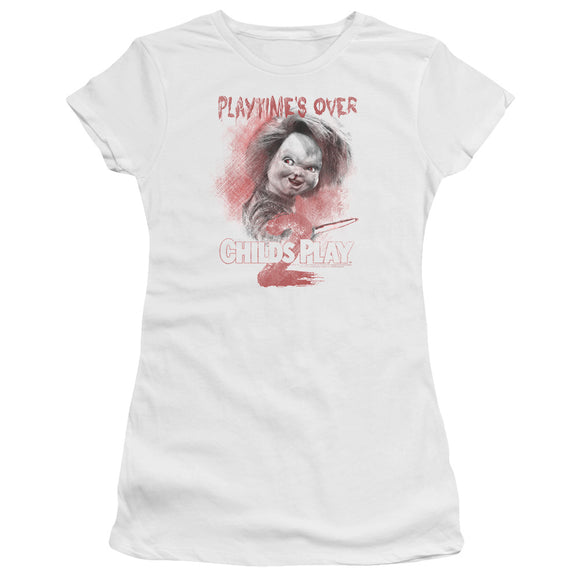 Childs Play Juniors T-Shirt Playtimes Over White Premium Tee - Yoga Clothing for You