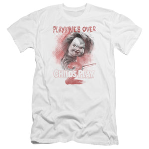 Childs Play Premium Canvas T-Shirt Playtimes Over White Tee - Yoga Clothing for You