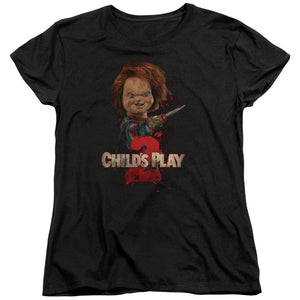 Childs Play Womens T-Shirt Hand Knife Black Tee - Yoga Clothing for You