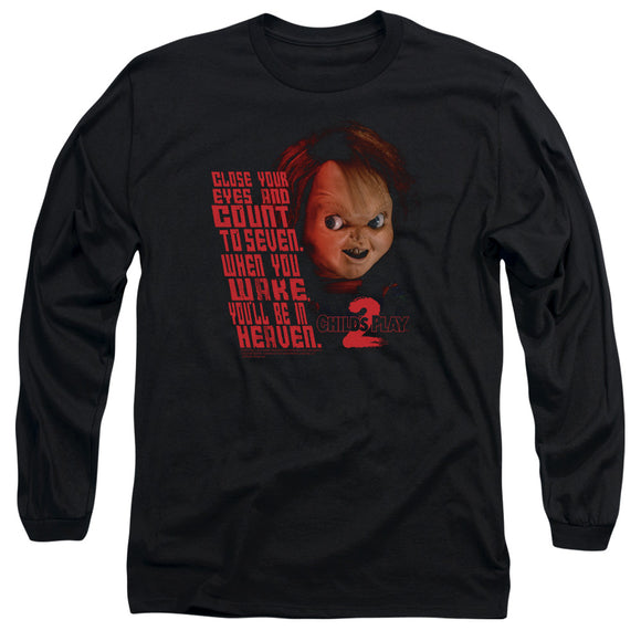 Childs Play Long Sleeve T-Shirt Close Your Eyes Black Tee - Yoga Clothing for You