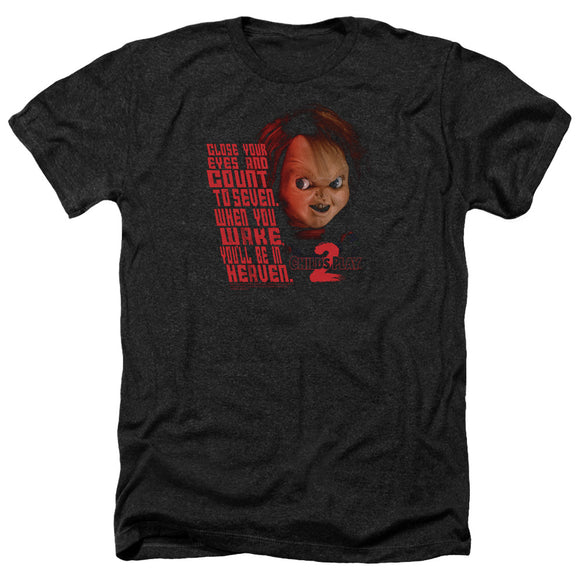 Childs Play Heather T-Shirt Close Your Eyes Black Tee - Yoga Clothing for You