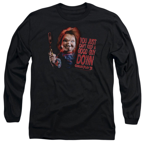 Childs Play Long Sleeve T-Shirt Can't Keep a Good Guy Down Black Tee - Yoga Clothing for You
