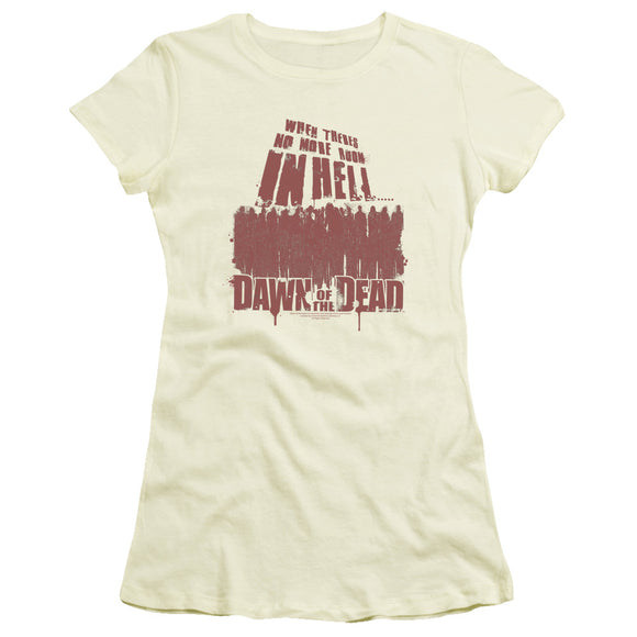 Dawn of the Dead Juniors T-Shirt No More Room in Hell Cream Tee - Yoga Clothing for You