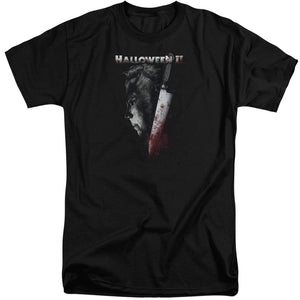 Halloween Tall T-Shirt Michael Myers Side Profile Black Tee - Yoga Clothing for You