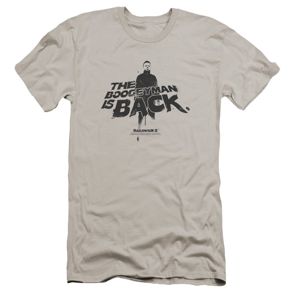 Halloween Premium Canvas T-Shirt Boogeyman is Back Silver Tee - Yoga Clothing for You