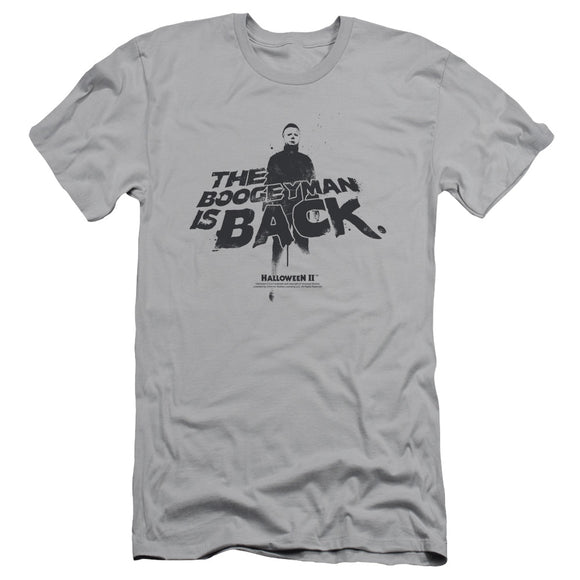 Halloween Slim Fit T-Shirt Boogeyman is Back Silver Tee - Yoga Clothing for You