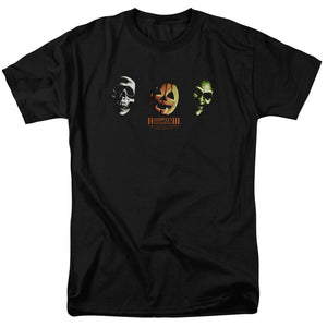 Halloween T-Shirt Three Masks Black Tee - Yoga Clothing for You