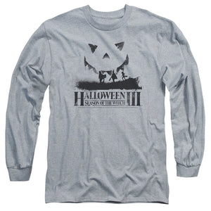 Halloween Long Sleeve T-Shirt Silhouette Athletic Heather Tee - Yoga Clothing for You