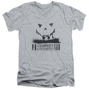 Halloween Slim Fit V-Neck T-Shirt Silhouette Athletic Heather Tee - Yoga Clothing for You