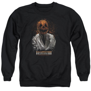 Halloween Sweatshirt Pumpkin Head Scientist Black Pullover - Yoga Clothing for You