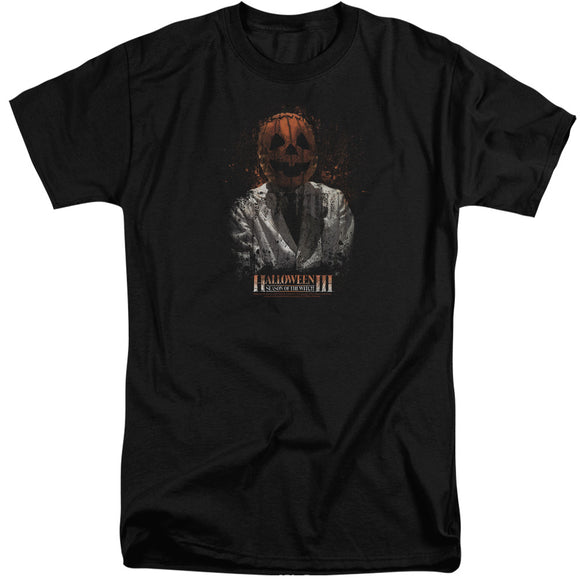 Halloween Tall T-Shirt Pumpkin Head Scientist Black Tee - Yoga Clothing for You