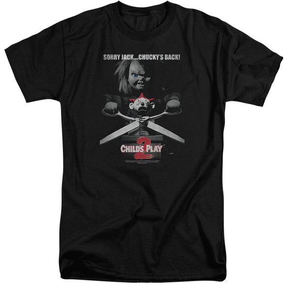 Childs Play Tall T-Shirt Sorry Jack Chuckys Back Black Tee - Yoga Clothing for You
