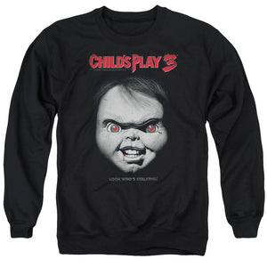 Childs Play Sweatshirt Chucky Look Whos Stalking Black Pullover - Yoga Clothing for You