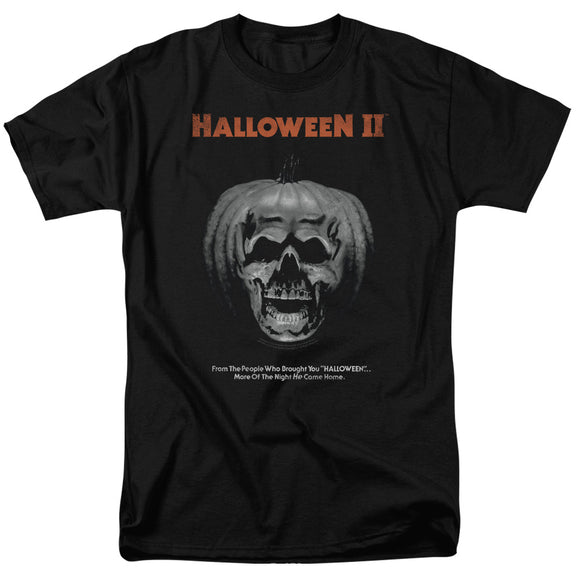 Halloween T-Shirt Pumpkin Skull Poster Black Tee - Yoga Clothing for You