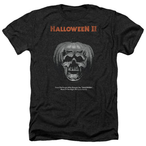 Halloween Heather T-Shirt Pumpkin Skull Poster Black Tee - Yoga Clothing for You