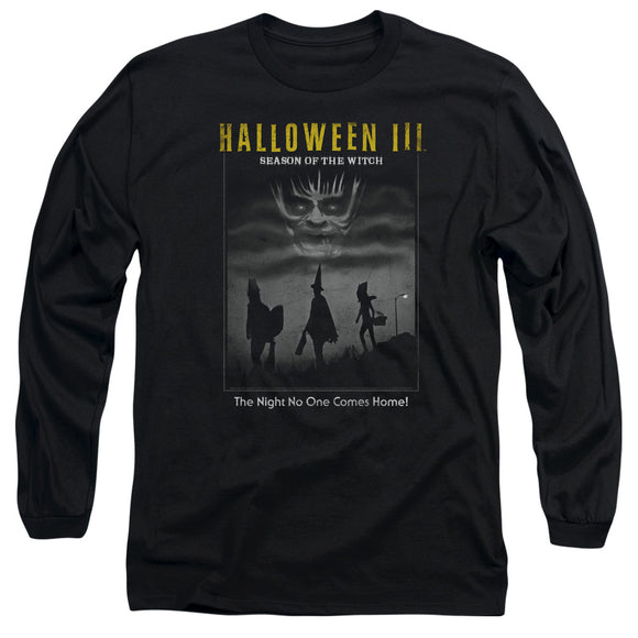 Halloween Long Sleeve T-Shirt Black and White Poster Black Tee - Yoga Clothing for You